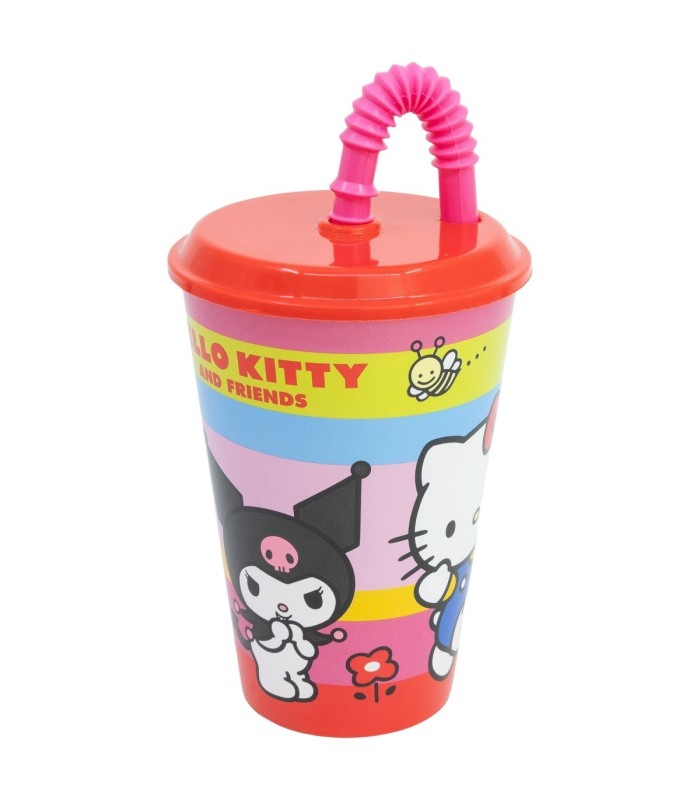 Copo Canudo Hello Kitty e Amigos 430 ml