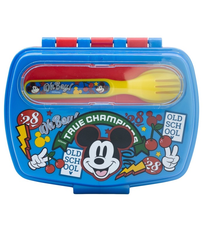 Mickey Mouse – Fiambrera Retangular com Talheres True Champions