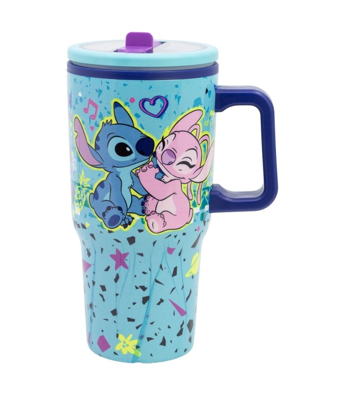 Caneca Cool Easy de Dupla Parede com Pitorro 640 ml Stitch
