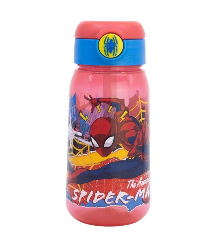 Garrafa Spiderman 510 ml com Palhinha e Tampa Anti Gotejo