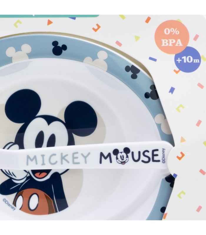 Conjunto Bebé 2 PCS (Tigela e Colher) Mickey Mouse Sorrisos