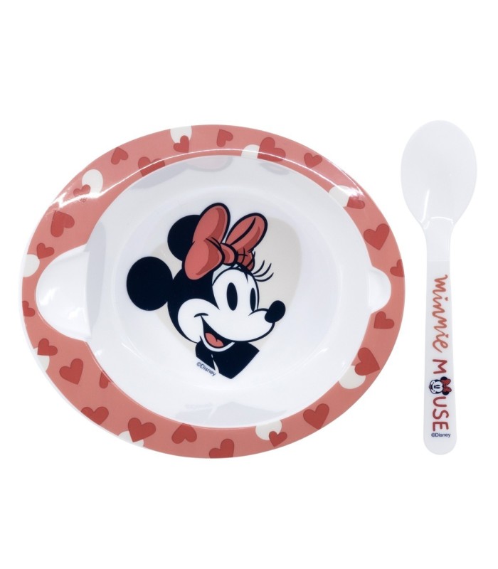 Conjunto Micro Bebé 2 PCS (Tigela e Colher) Minnie Mouse