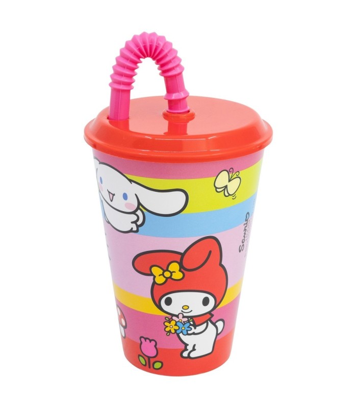 Copo Canudo Hello Kitty e Amigos 430 ml