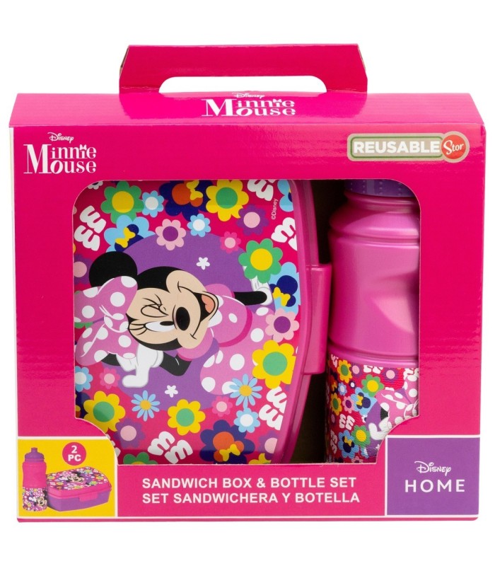 Conjunto Minnie Mouse: Caixa com Sandwichera e Garrafa Sport 380ml