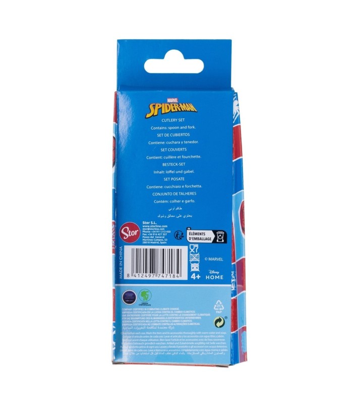 CONJUNTO DE 2 TALHERES METÁLICOS SPIDER-MAN ARACHNID GRID