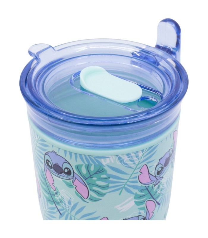 Caneca Harmony Dupla Parede com Tampa 470 ml Stitch Aloha