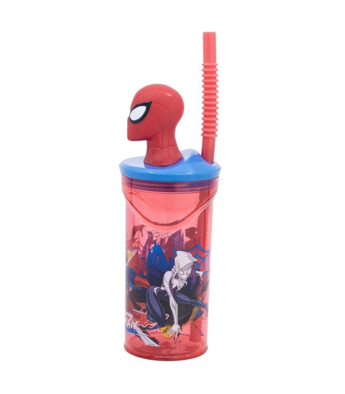 Copo 3D Spiderman com Canudo 360 ml