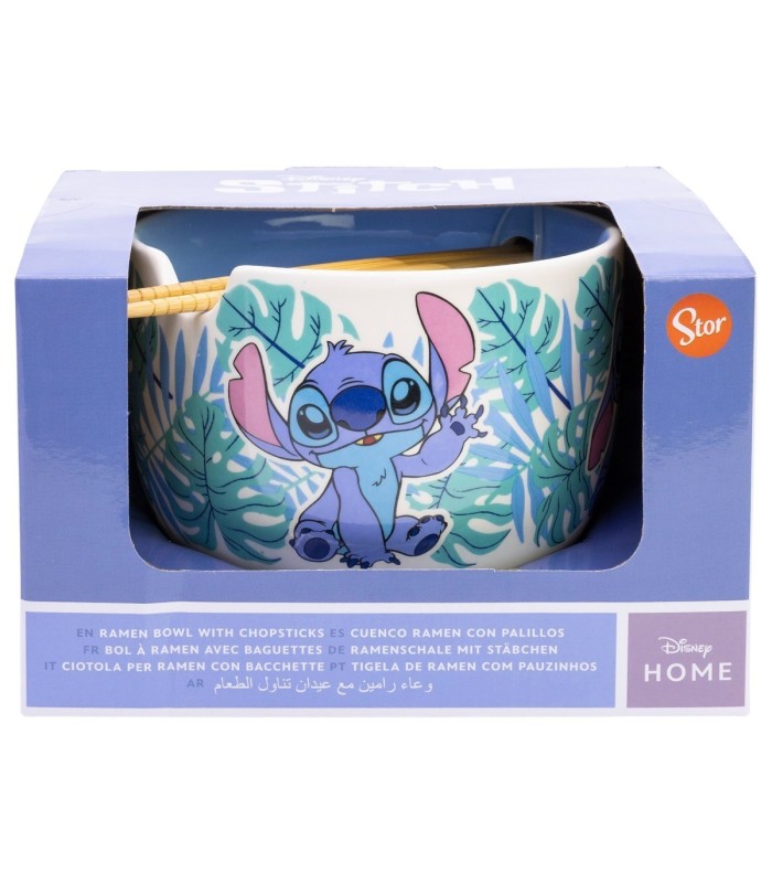 Taça Ramen Stitch Aloha com Palillos em Caixa de Presente
