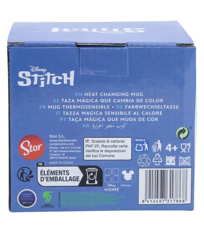 Caneca Cerâmica 325 ml Mudança de Cor Stitch Aloha
