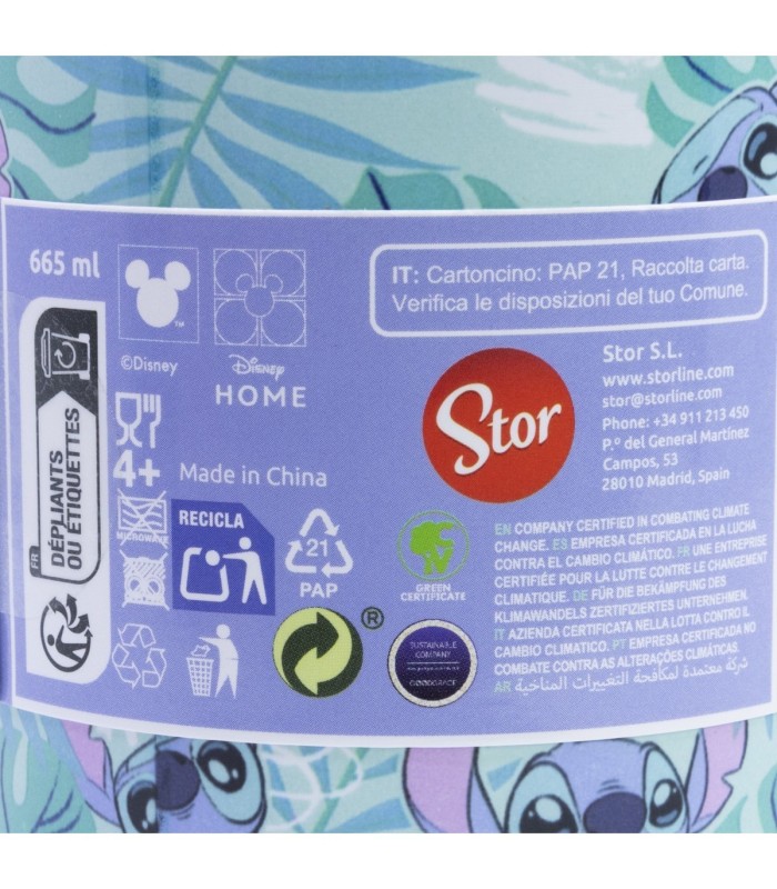 Botelha Glam Termo Aço Inoxidável 665 ml Stitch Aloha