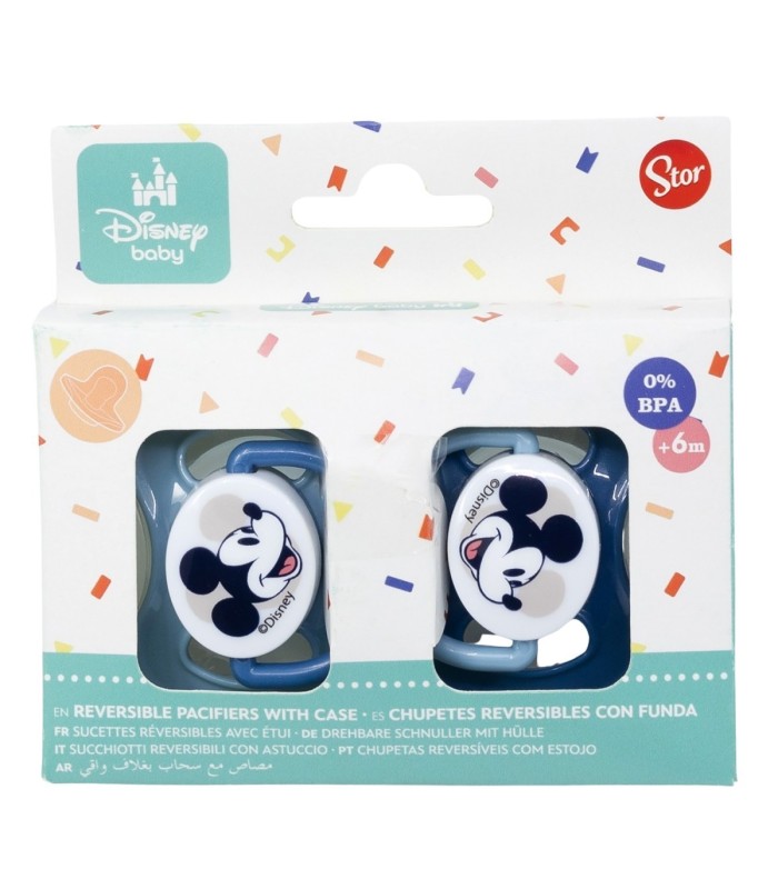 SET 2 CHUPETAS SILICONE REVERSÍVEIS MICKEY MOUSE
