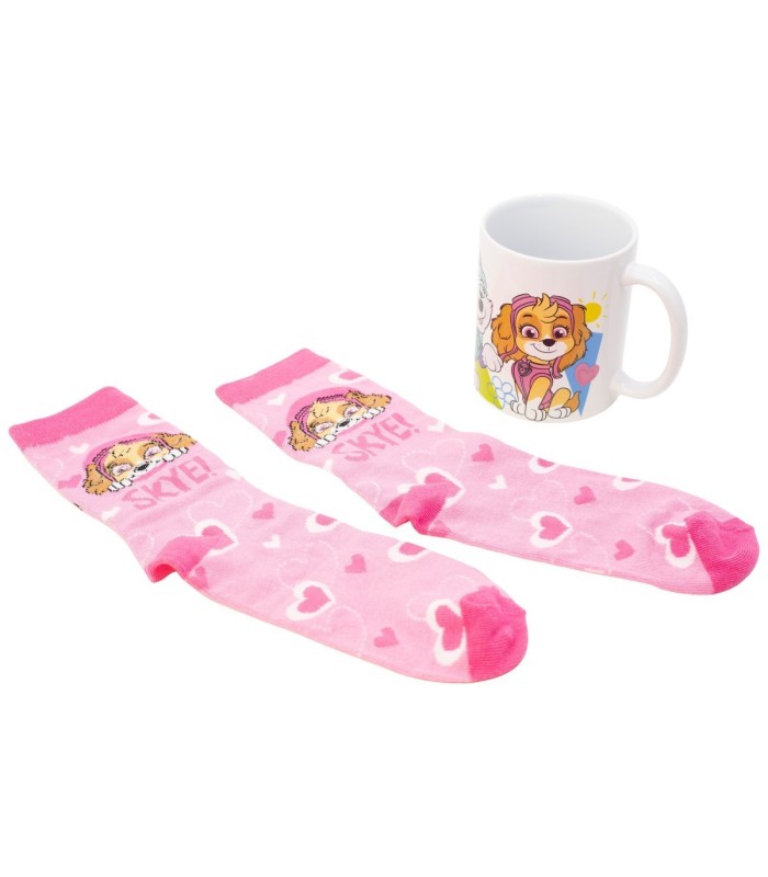 Conjunto de Meias e Caneca Cerâmica 325 ml Patrulha Pata Skye