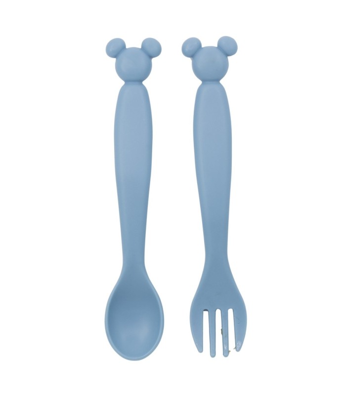 CONJUNTO DE 2 TALHERES PP FORMA (COLHER E GARFO) MICKEY MOUSE