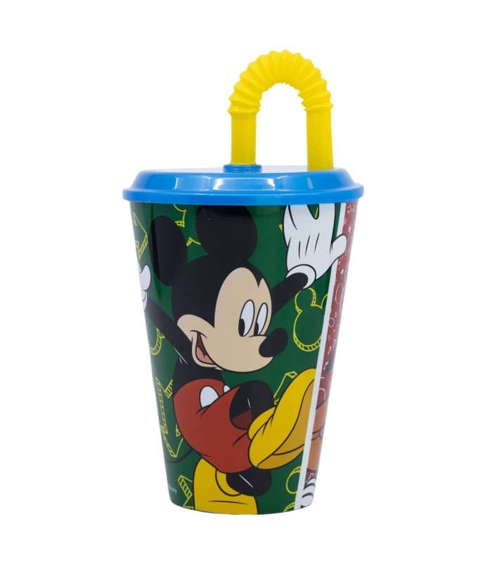 Copo Mickey Mouse Easy 430 ml com Tapa e Palhinha