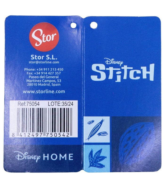 Saco Merenda Stitch Folhas Azuis