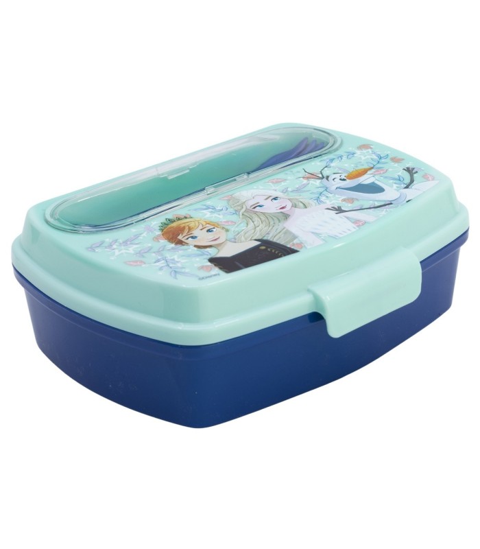 Fiambrera Retangular Frozen - Sanduíche com Talheres