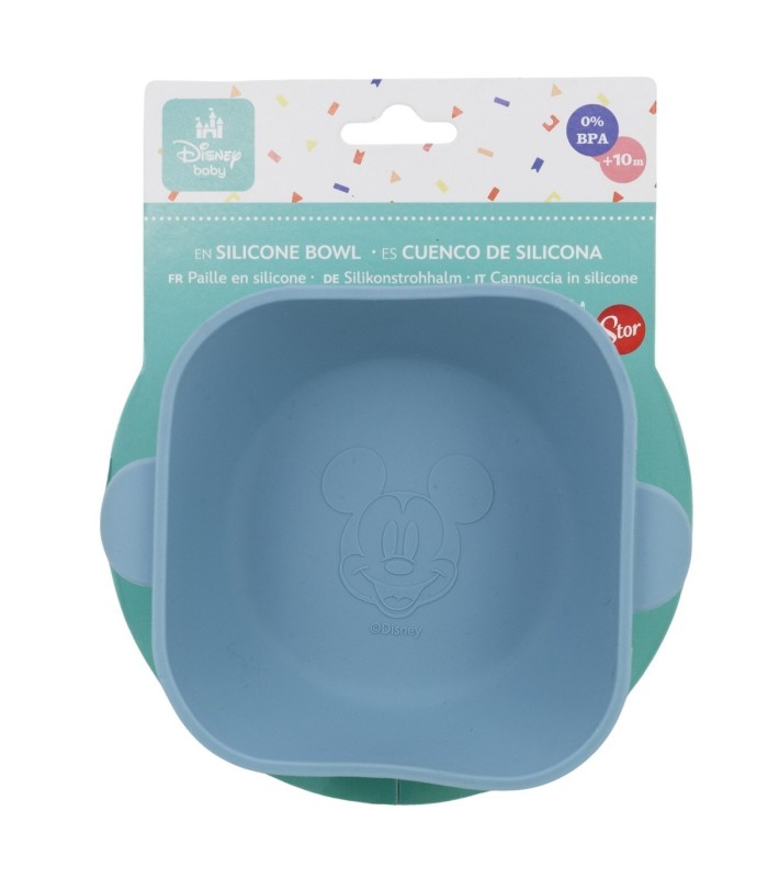 Taça Quadrado de Silicone com Ventosa Mickey Mouse