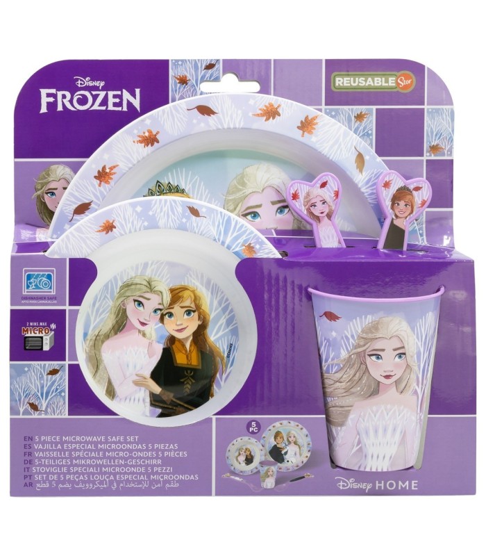 Conjunto Micro 5 PCS (Prato, Tigela, Copo e Talheres) Frozen