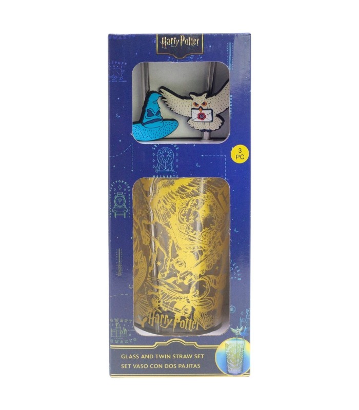 Conjunto Copo com Duas Palhinhas 480 ml Harry Potter