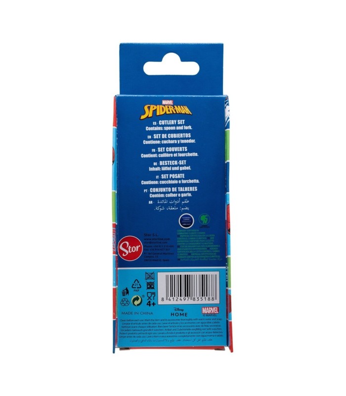 Conjunto de 2 Talheres Metálicos Spider-Man
