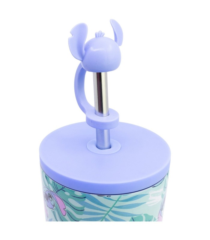 Copo Térmico Inox com Canudo 3D 770 ml Stitch Aloha