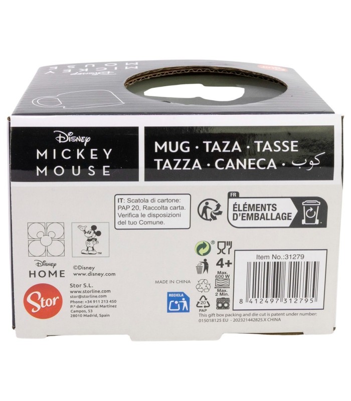 Caneca Cerâmica Café da Manhã 400 ML em Caixa Presente Mickey Mouse