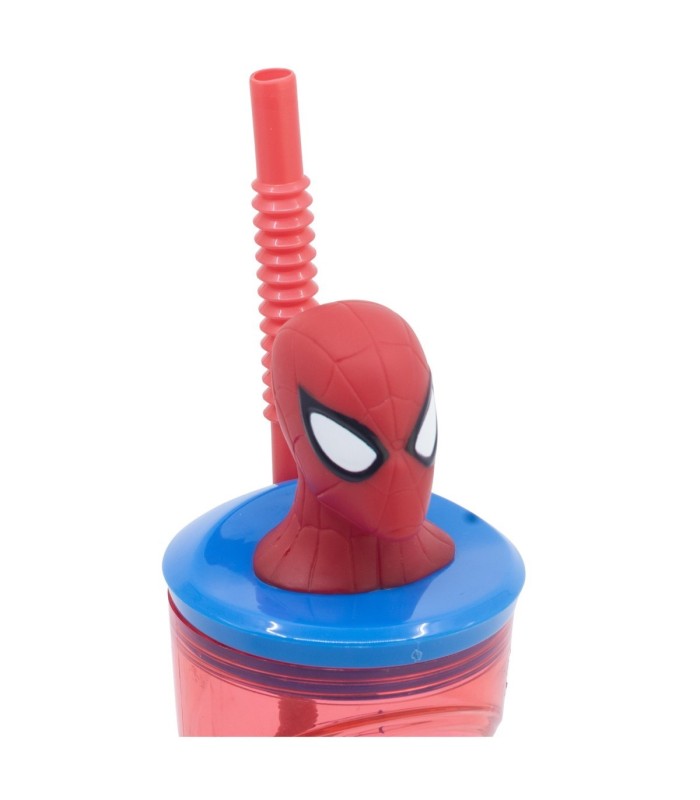 Copo 3D Spiderman com Canudo 360 ml