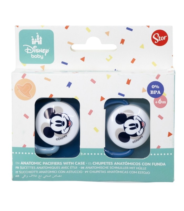 SET 2 CHUPETAS TETINA ANATÓMICA SILICONE +6M MICKEY MOUSE