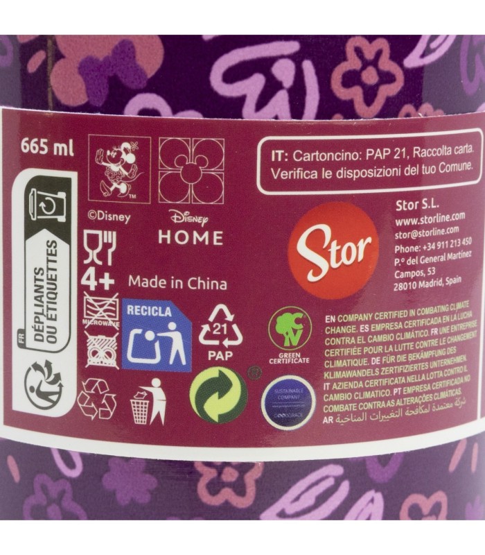 Garrafa Termo Aço Inoxidável 665 ml Minnie Mouse Cherrylicious