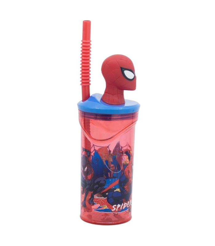 Copo 3D Spiderman com Canudo 360 ml