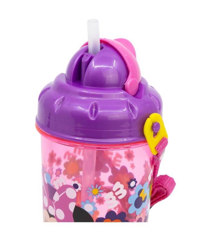 Garrafa Minnie Mouse 465 ml com Palhinha e Tampa