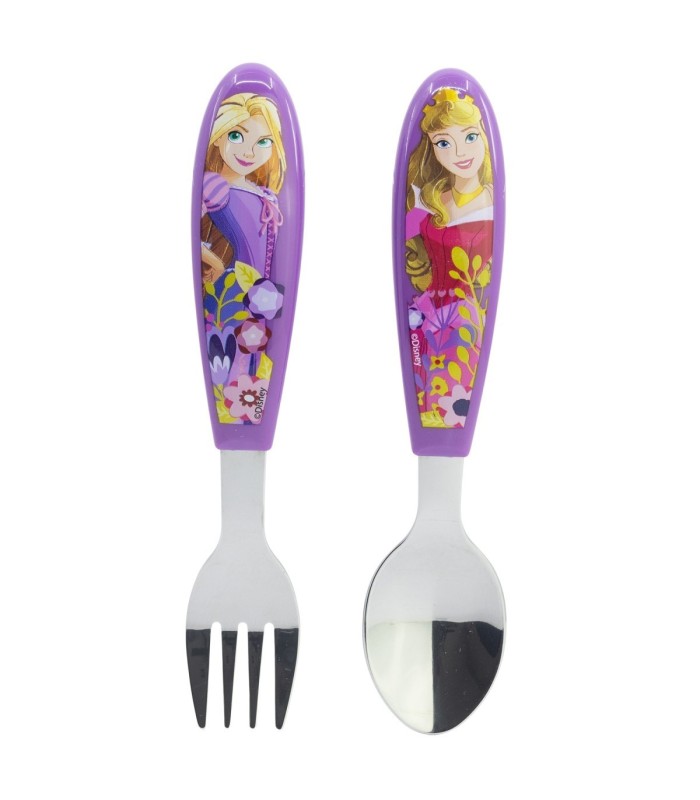 Conjunto de 2 Talheres Metálicos Princesas - Disney