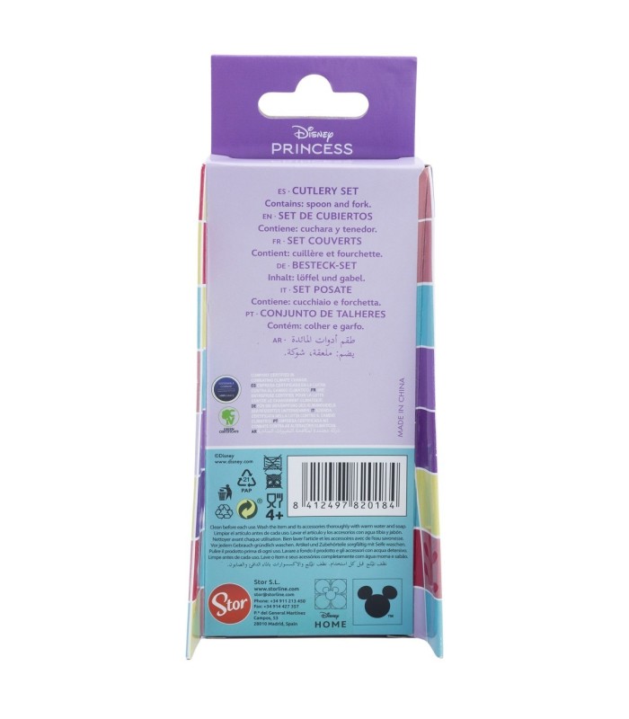 Conjunto de 2 Talheres Metálicos Princesas – Disney