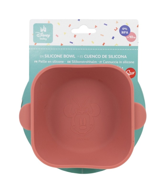 Taça Quadrado de Silicone com Ventosa Minnie Mouse
