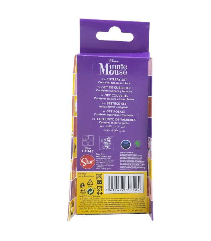 Conjunto de 2 Talheres Metálicos Minnie Sunshine