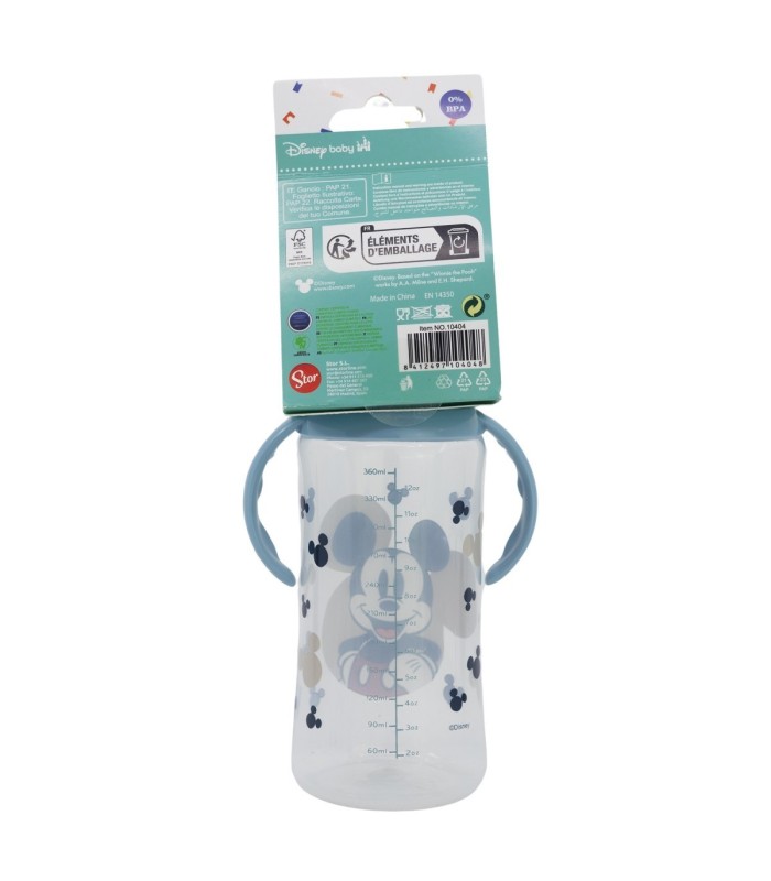 Biberão Mickey Mouse 360 ml com Tetina de Silicone e Asas