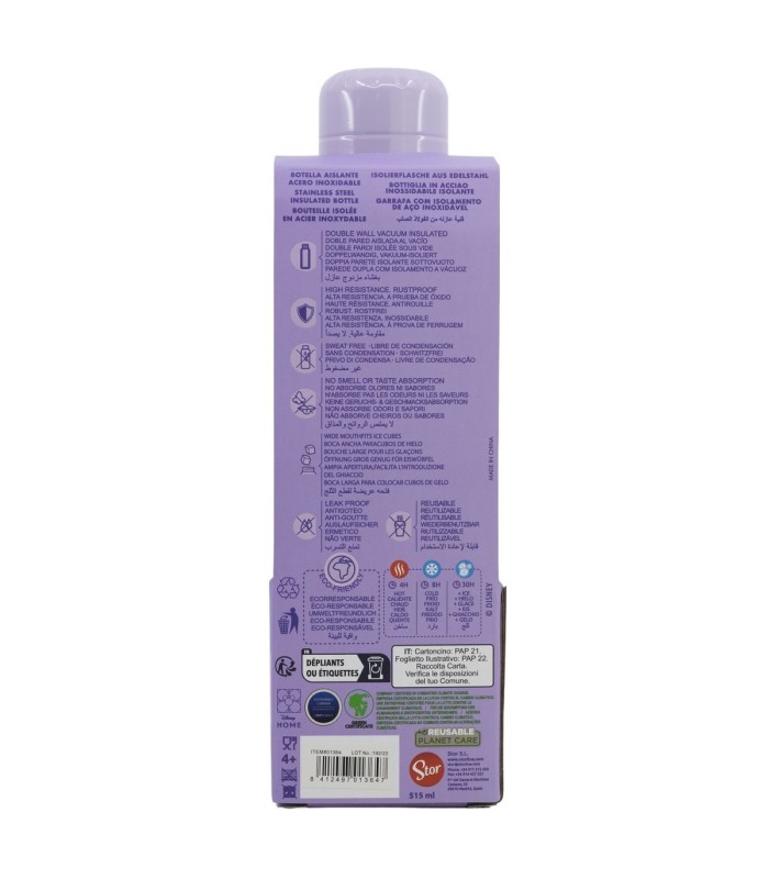 Botelha Térmica de Aço Inoxidável 515 ml Stitch Palms