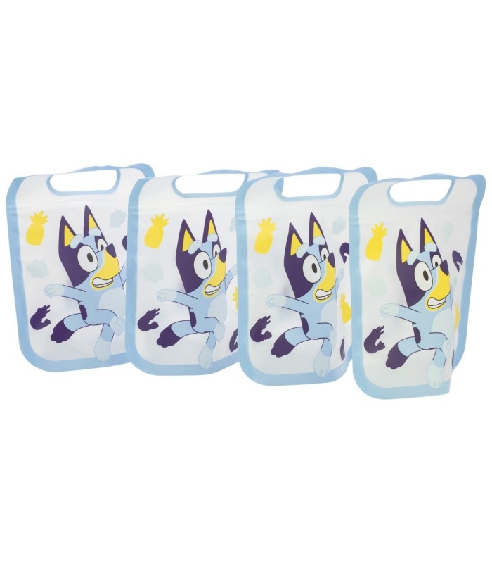 SET 4 BOLSAS COM FECHO ZIP BLUEY