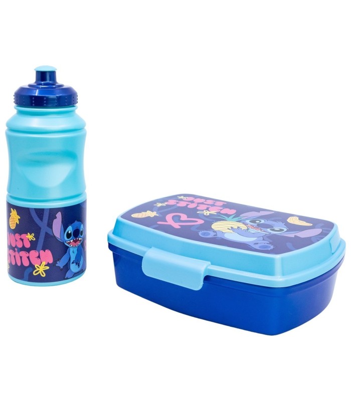 Conjunto Vuelta ao Colégio Stitch: Fiambrera e Garrafa 380ml