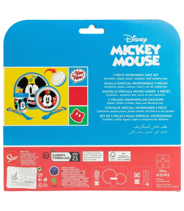 Conjunto 5 PCS Antiderrapante Mickey Mouse em Caixa