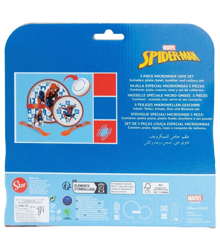 Conjunto 5 PCS Antideslizante Spiderman em Caixa