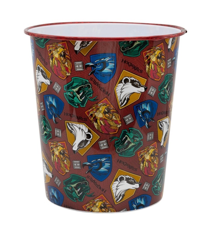 Caixote do Lixo Harry Potter com Escudos Escolares