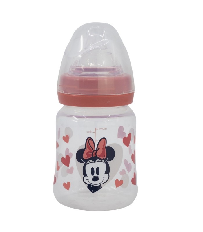 Biberão Minnie Mouse 150 ml com Tetina de Silicone 3 Posições