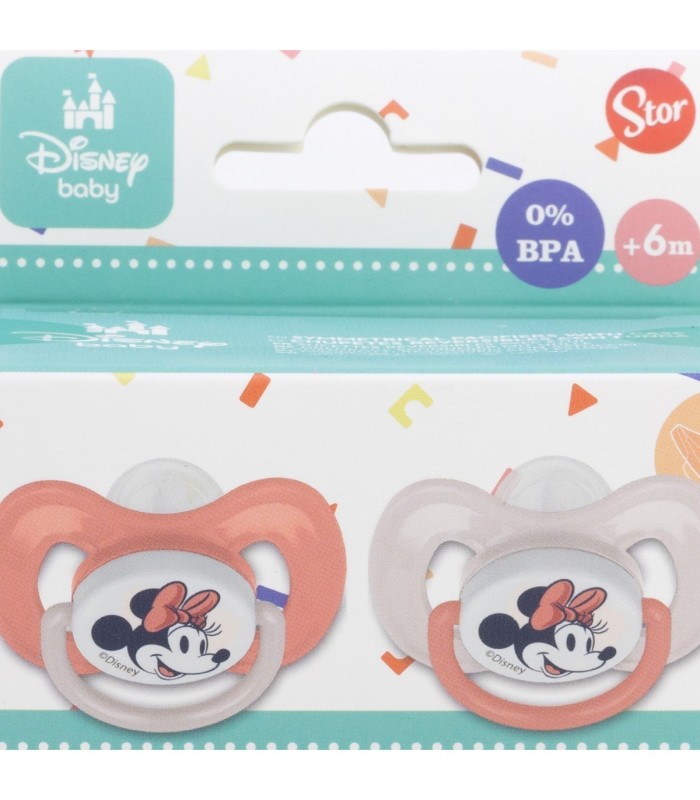 SET 2 CHUPETAS TETINA REVERSÍVEL SILICONE +6M MINNIE MOUSE