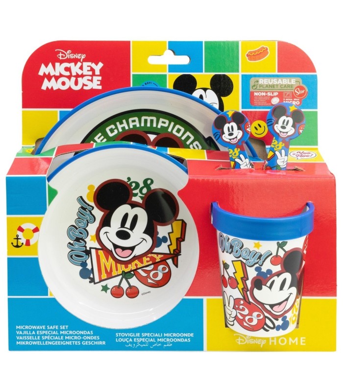 Conjunto 5 PCS Antiderrapante Mickey Mouse em Caixa