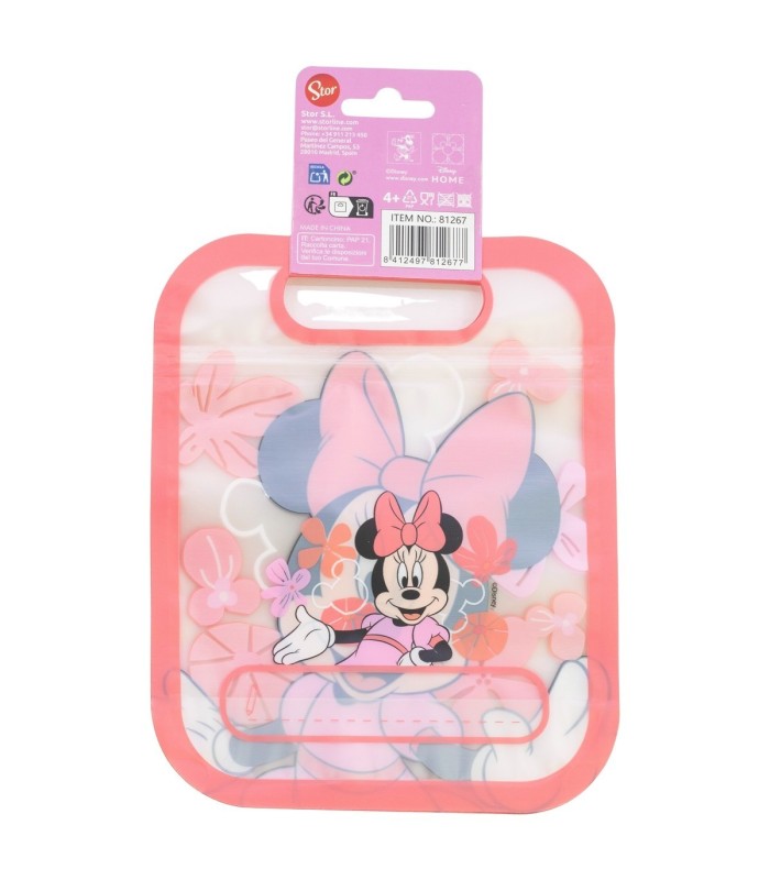 Conjunto 4 Sacos com Fecho Zip Minnie Mouse