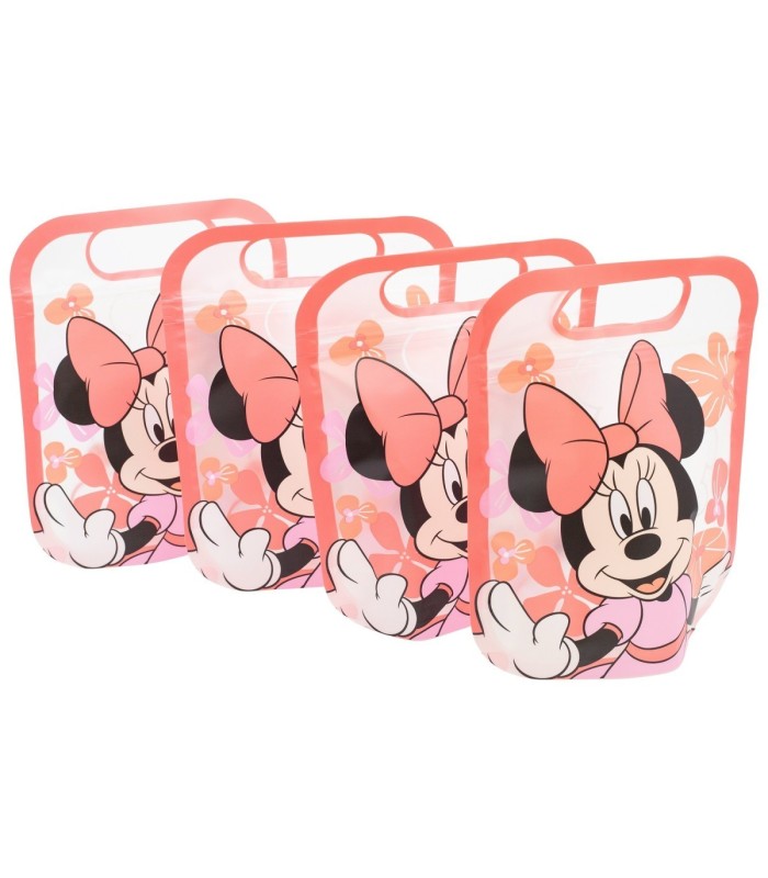 Conjunto 4 Sacos com Fecho Zip Minnie Mouse