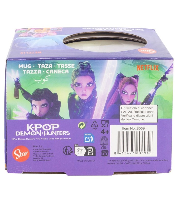 Caneca Cerâmica 400 ML KPOP Demon Hunters em Caixa de Presente