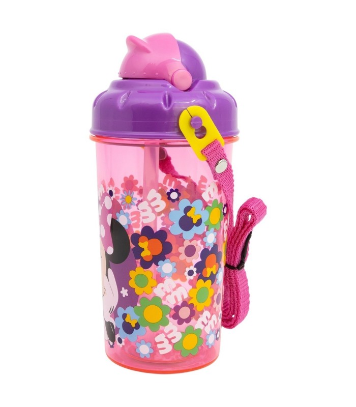 Garrafa Minnie Mouse 465 ml com Palhinha e Tampa