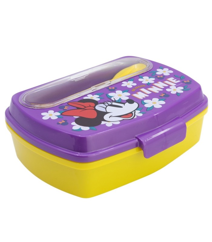 Fiambrera Retangular Minnie Mouse Sunshine com Talheres